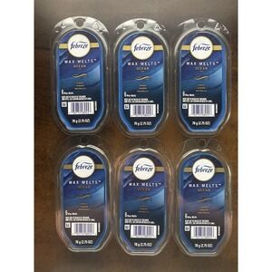 6x Febreze Wax Melts OCEAN Hinoki Ginger Waterlily 6 Per Pack Melts Brand New